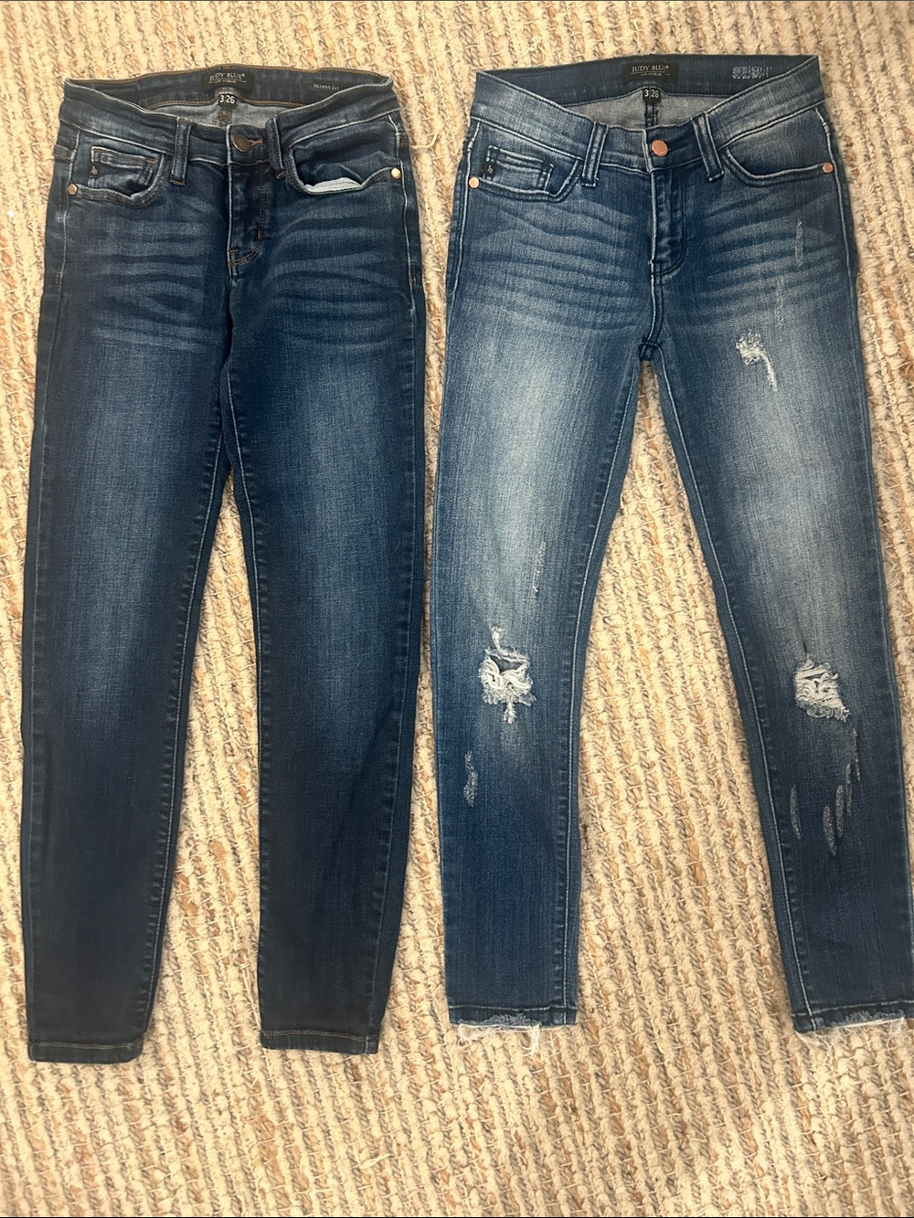 JUDY BLUE Lot of 2 Skinny Fit Blue JEANS Size 3/26